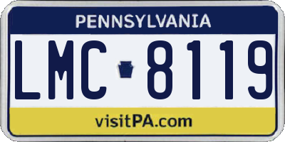 PA license plate LMC8119
