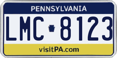 PA license plate LMC8123