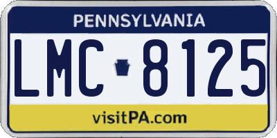 PA license plate LMC8125