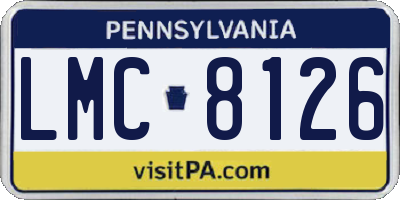 PA license plate LMC8126