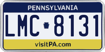 PA license plate LMC8131