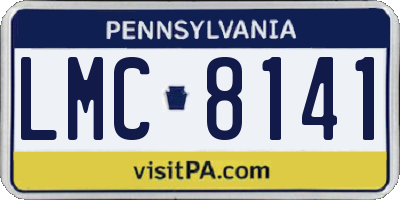 PA license plate LMC8141