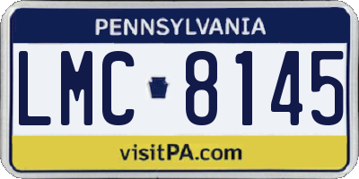 PA license plate LMC8145