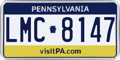 PA license plate LMC8147