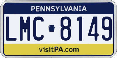 PA license plate LMC8149