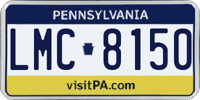 PA license plate LMC8150