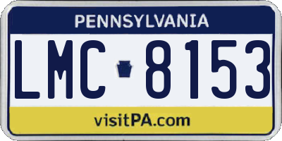 PA license plate LMC8153