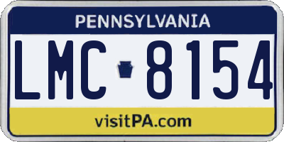 PA license plate LMC8154