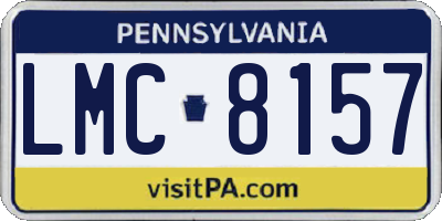 PA license plate LMC8157