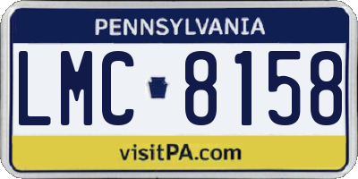 PA license plate LMC8158