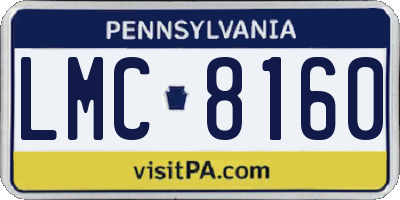 PA license plate LMC8160