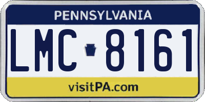 PA license plate LMC8161