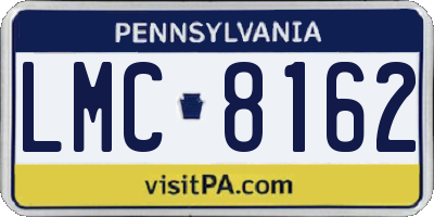 PA license plate LMC8162
