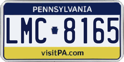 PA license plate LMC8165