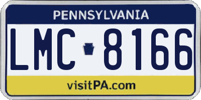 PA license plate LMC8166