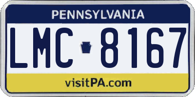 PA license plate LMC8167