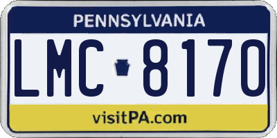 PA license plate LMC8170