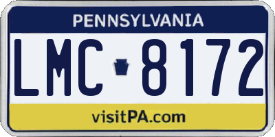 PA license plate LMC8172