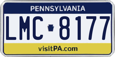 PA license plate LMC8177