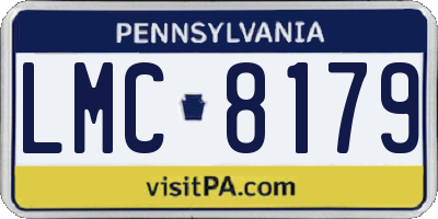 PA license plate LMC8179