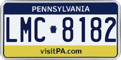 PA license plate LMC8182