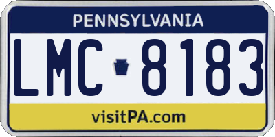 PA license plate LMC8183