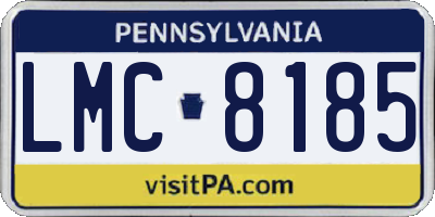 PA license plate LMC8185