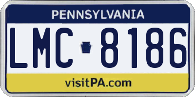 PA license plate LMC8186