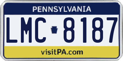 PA license plate LMC8187