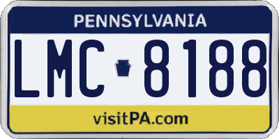 PA license plate LMC8188