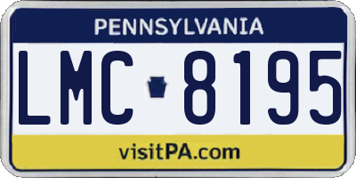 PA license plate LMC8195