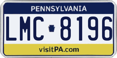 PA license plate LMC8196
