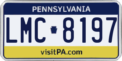 PA license plate LMC8197
