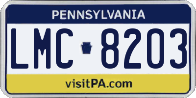 PA license plate LMC8203