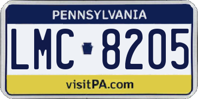 PA license plate LMC8205