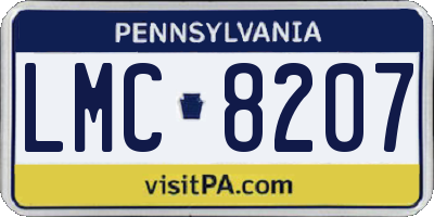 PA license plate LMC8207