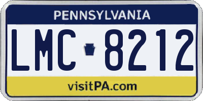 PA license plate LMC8212