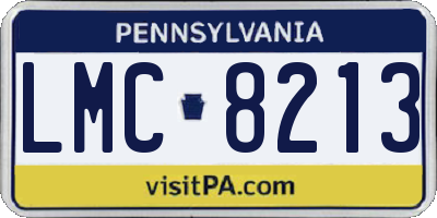 PA license plate LMC8213