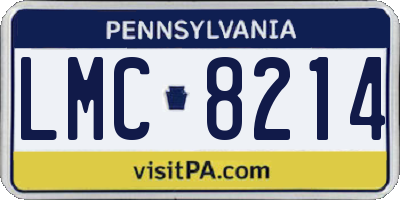 PA license plate LMC8214