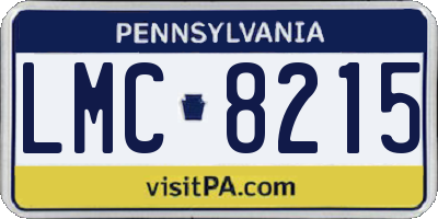 PA license plate LMC8215