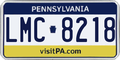 PA license plate LMC8218