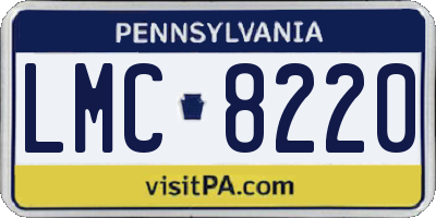 PA license plate LMC8220