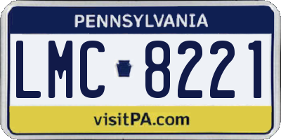 PA license plate LMC8221