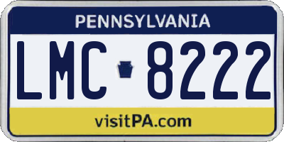 PA license plate LMC8222