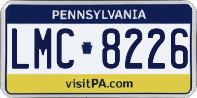 PA license plate LMC8226