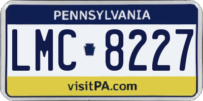 PA license plate LMC8227