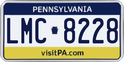 PA license plate LMC8228