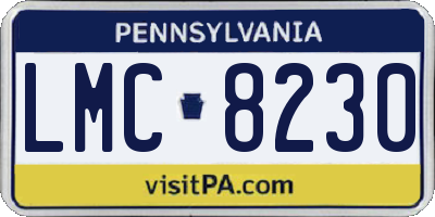PA license plate LMC8230
