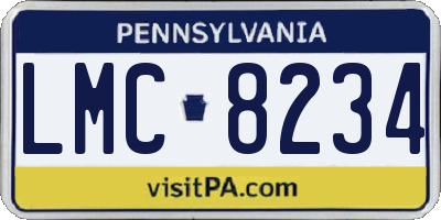 PA license plate LMC8234