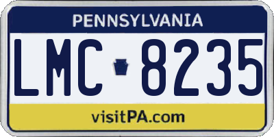PA license plate LMC8235
